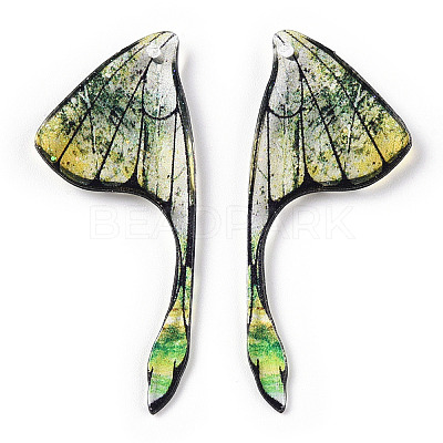 Epoxy Resin Wing Pendants RESI-TAC0021-96C-1