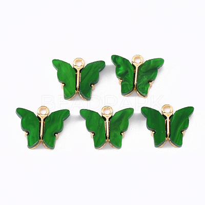 Alloy Acrylic Pendants ENAM-R136-01I-1