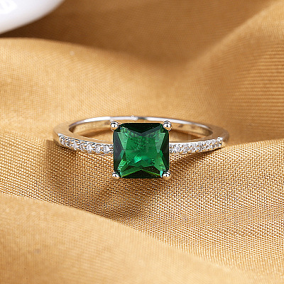 Brass Micro Pave Cubic Zirconia Finger Rings for Women FS-WG14AB5-02-1