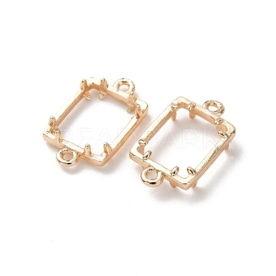 Rectangle Brass Connector Cabochon Settings KK-NH0007-04KCG-1