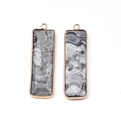 Natural Map Stone Pendants G-S359-386B-1