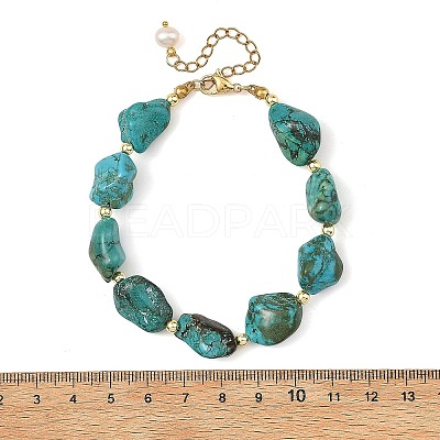 Dyed Natural Magnesite Nuggets Beaded Bracelets for Women BJEW-JB14252-1