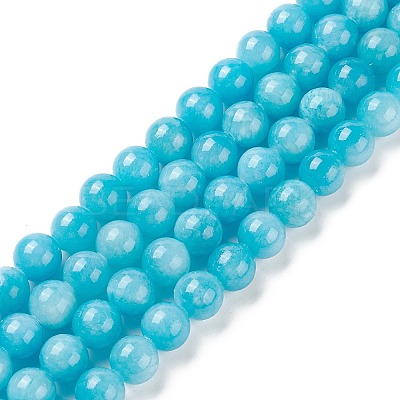 Natural Mashan Jade Round Beads Strands G-D263-10mm-XS20-1