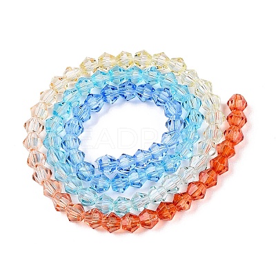 Gradient Color Baking Paint Glass Bead Strands DGLA-A039-T4mm-A012-1