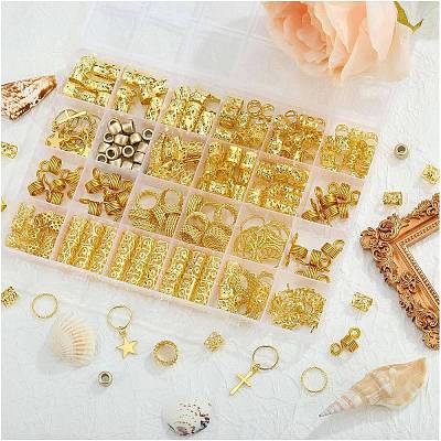270Pcs Iron Hair Coil Cuffs X1-AJEW-SZC0021-03G-1