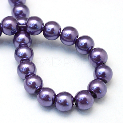 Baking Paint Pearlized Glass Pearl Round Bead Strands HY-Q003-6mm-59-1