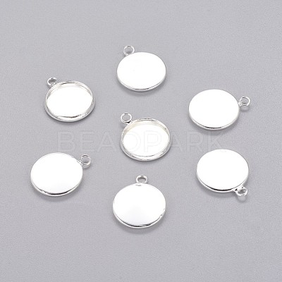 Brass Pendant Cabochon Settings X-KK-B534-D-S-1