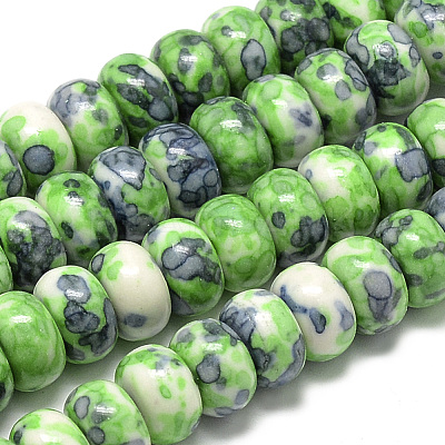 Synthetic Ocean White Jade Beads Strands G-S257-5x10mm-11-1