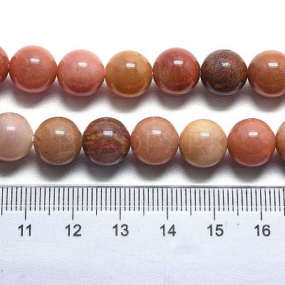 Natural Petrified Wood Round Beads Strands G-D356-C01-12mm-1
