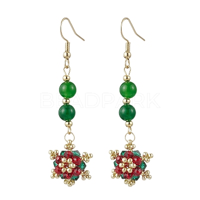 Glass Seed Beads Dangle Earrings EJEW-MZ00502-1
