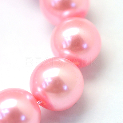 Baking Paint Pearlized Glass Pearl Round Bead Strands HY-Q330-8mm-53-1