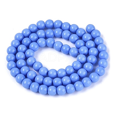 Opaque Solid Color Glass Beads Strands GLAA-T032-P6mm-23-1