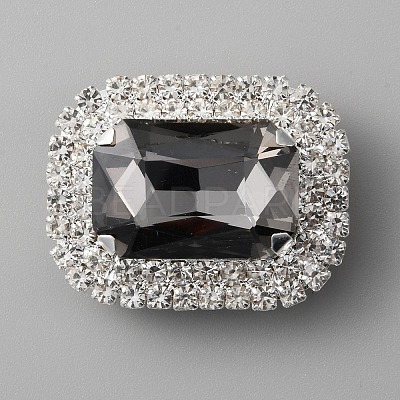 Glass Rhinestone Rectangle Shoe Decorations FIND-WH0002-12B-1
