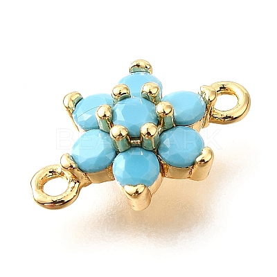 Brass Micro Pave Sky Blue Cubic Zirconia Links KK-D356-02B-G-1