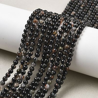Natural Black Tourmaline Beads Strands LS-G-Q031-A01-4mm-1