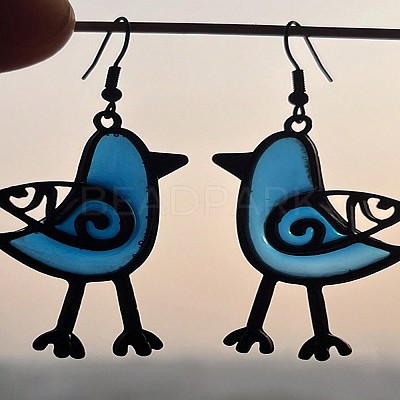 Bird Alloy Resin Dangle Earrings FS-WG8BC40-02-1