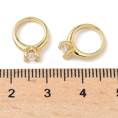 Brass Pave Cubic Zirconia Charms KK-Q068-26G-1