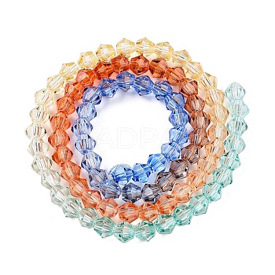 Gradient Color Baking Paint Glass Bead Strands LS-DGLA-A039-T4mm-A014-1
