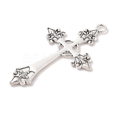 Cross Tibetan Style Alloy Big Pendants TIBEP-Q058-04AS-LF-1