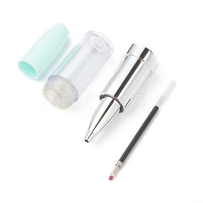 Lipstick Shape Empty Tube Black Ink Ballpoint Pens DIY-H123-A02-1