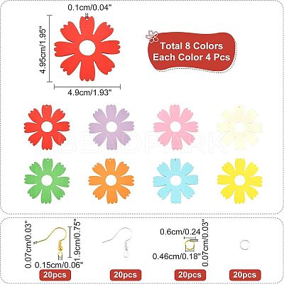DIY Wooden Dangle Earring Making Kits DIY-NB0005-69-1