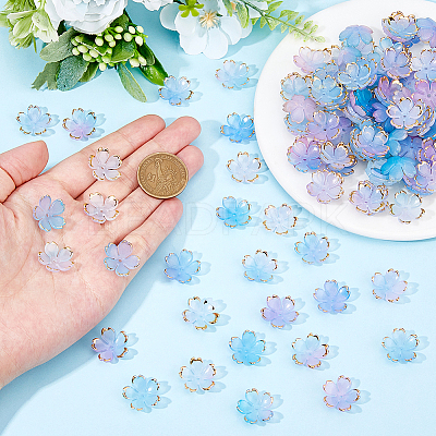 150Pcs Acrylic Bead Caps OACR-DC0001-31B-1