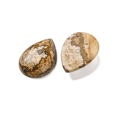 Natural Picture Jasper Cabochons G-B085-03B-10-1