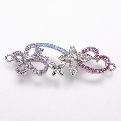 Brass Micro Pave Cubic Zirconia Links ZIRC-G095-38P-1