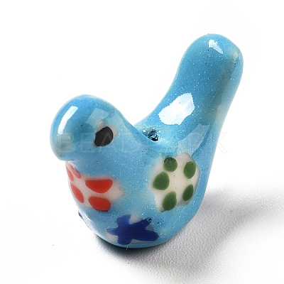 Handmade Printed Porcelain Beads PORC-F005-04F-1
