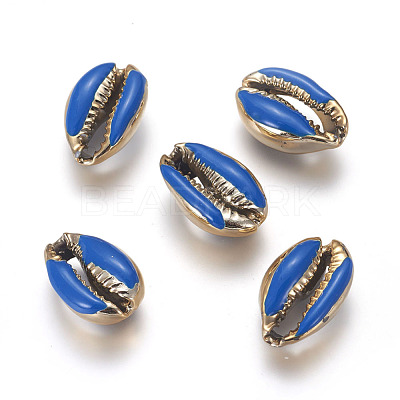 Electroplated Cowrie Shell Beads X-BSHE-G019-01G-G-1