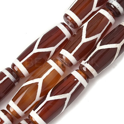 Rice Shape Tibetan Style dZi Beads Strands G-A269-A21-01-1