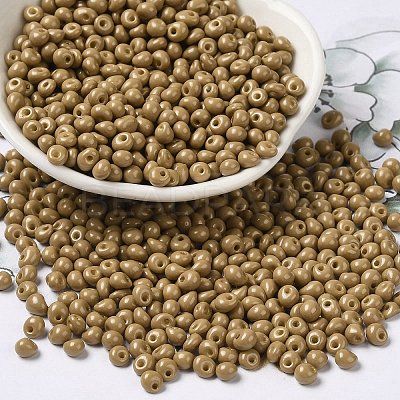 6/0 Opaque Baking Paint Glass Seed Beads X1-SEED-M012-02A-16-1