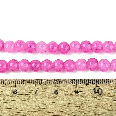 Ombre Effect Dyed Crackle Glass Beads Strands GLAA-Q106-01A-B20-1