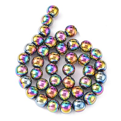 Non-magnetic Synthetic Hematite Beads Strands G-S096-10mm-5-1