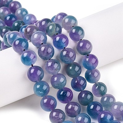 Dyed Natural White Jade Beads Strands G-T138-10mm-210-14-1