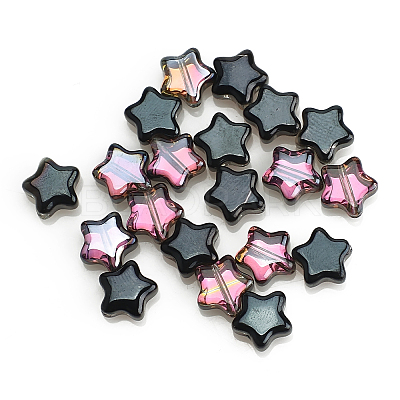 Electroplate Glass Beads RABO-PW0001-072C-1