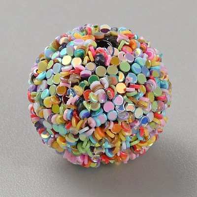 Opaque Acrylic Beads MACR-WH0010-12B-1