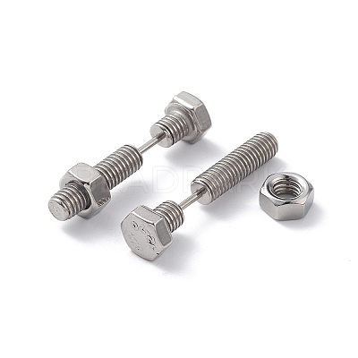 Non-Tarnish 304 Stainless Steel Screw Bolt Ear Taper Stretcher for Woman Men EJEW-F312-08P-1