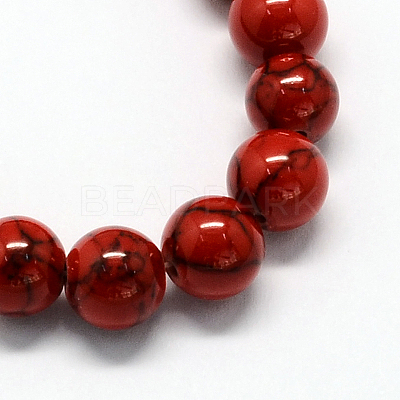 Dyed Synthetic Turquoise Gemstone Bead Strands TURQ-R032-6mm-XSS17-1