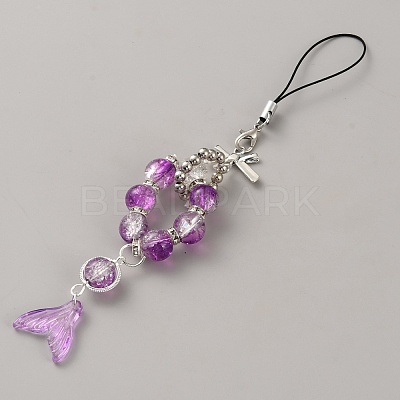 Lampwork Bead Mobile Straps HJEW-TAC0009-20A-1