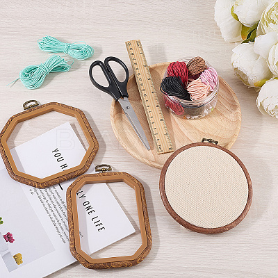 4Pcs 4 Styles Plastic Cross Stitch Embroidery Hoops DIY-CP0012-38-1