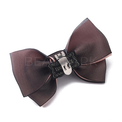 Polyester Bowknot Shoe Decorations AJEW-WH0323-25C-1