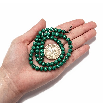 Natural Malachite Beads Strands G-O166-07A-6mm-1