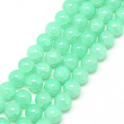 Baking Paint Crackle Glass Bead Strands DGLA-Q023-8mm-YS19-1