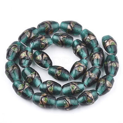 Handmade Gold Sand Lampwork Beads X-LAMP-T006-01C-1