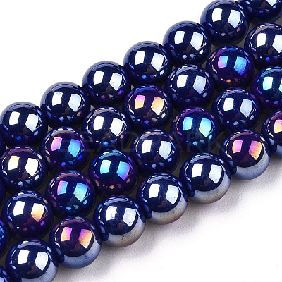 Electroplate Opaque Glass Beads Strands LS-GLAA-T032-P8mm-AB03-1