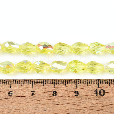 Transparent Electroplate Glass Beads Strands EGLA-N023-6x8mm-A02-1