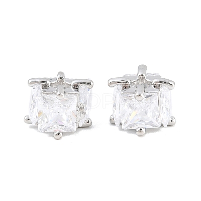 Brass Pave Clear Cubic Zirconia Beads CU-CBAF71E-01P-1