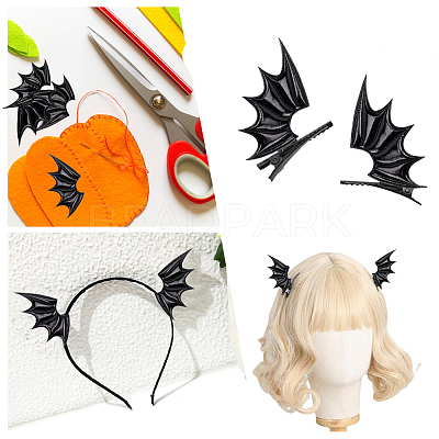 40Pcs 2 Style Demon Wing PU Leather Ornament Accessories FIND-GF0005-93C-1