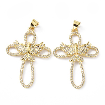 Brass Micro Pave Cubic Zirconia Pendant ZIRC-C021-22G-1